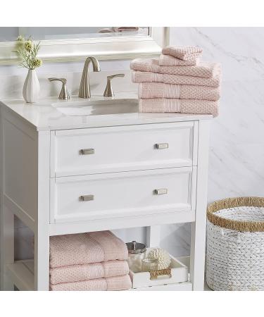 Trinity Collection 100% Cotton Towel Set - 6 Piece Light Pink | Soft & Absorbent Bath Towels, Hand Towels, Washcloths - Buy Online on SooperMarket.com
