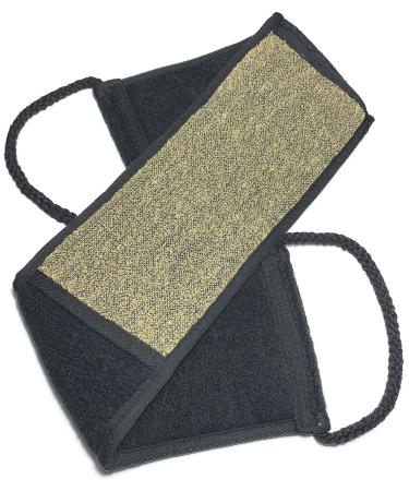 Long Natural Exfoliating Linen Back Scrubber for Shower for Men and Women - Deep Clean & Invigorate Your Skin - Machine Wash and Dry - Double Sided Available - Remove Dead Skin Cells
