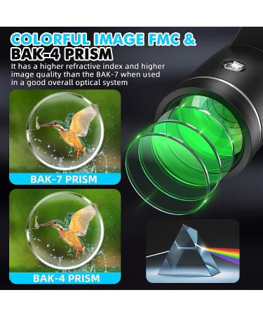 JiaSifu 40x60 Monocular Telescope with Smartphone Adapter - BAK4 Prism, FMC Lens, Low Light Vision - Ideal for Wildlife, Hunting, Camping - Black - Buy Online on SooperMarket.com