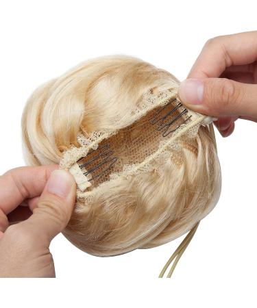 Scrunchies Hair Bun Updo Donut Chignons 100% Remy Clip in Ponytail Extensions Curly Messy Human Hair Bun 613 Bleach Blonde - Buy Online on SooperMarket.com
