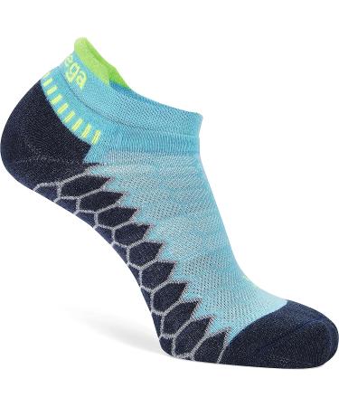 Silver Compression No Show Running Socks - Aqua Large (1 Pair) | Men and Women's Athletic Performance - Buy Online on SooperMarket.com