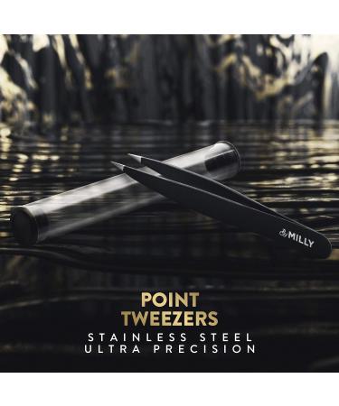 MILLY Pointed Tweezers - German Steel Precision Tweezers for Hair & Glass Removal - Buy Online on SooperMarket.com