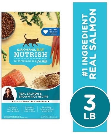 Rachael Ray Nutrish Salmon & Brown Rice Dry Cat Food 3lb - Premium Natural Formula - Buy Online on SooperMarket.com