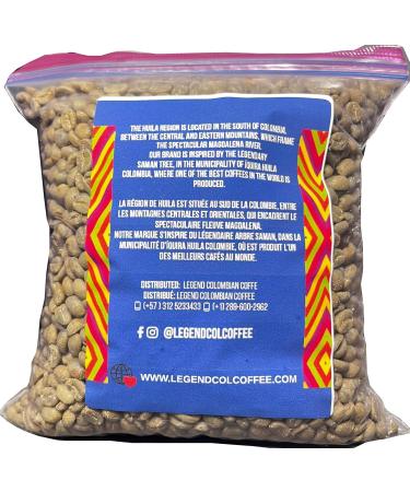 Legend Special Colombian Coffee | Unroasted Green Beans | 100% Organic | Green (raw) | Altitude 1850 MASL Huila - Colombia | Process Washed | Selective Harvesting| 1 Kg - Buy Online on SooperMarket.com