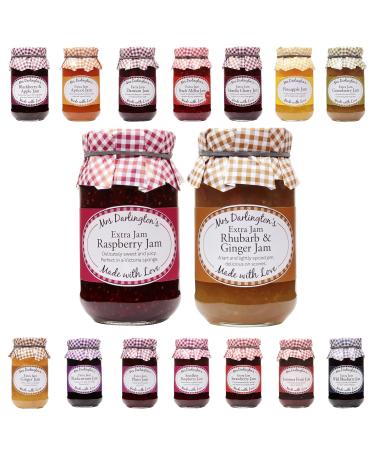 Mrs Darlington's Jam Pick N Mix - Create Custom Jam Combo with 15+ Flavours | Apricot Jam Blackberry & Apple Jam Blueberry Jam Damson Jam | 4 Pack - Perfect Jam Gift Set for Jam Lovers
