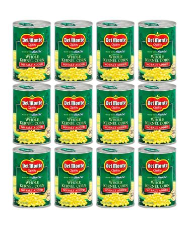 Del Monte Whole Kernel Corn, No Salt Added 15.25oz - 12 Pack