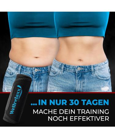 Wellrelaxx Women s Abdominal Girdle - Strong Adhesive Velcro Sweat Belt (Up to 115cm) | Waist Coach Belly Belt with Cell Phone Pocket Kidney & Back Support in Black - Buy Online on SooperMarket.com