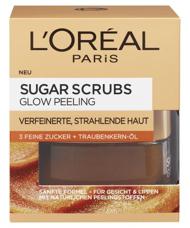 L'Or al Paris Sugar Scrubs Face Mask Glow Peeling 50 ml Unscented 50 ml (1 pack)