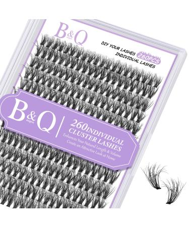 Lash Clusters Individual Lashes 260 PCS 30D 40D 11mm Wispy 3D Effect 3D Natural Cluster Lashes Fluffy Eyelash Extensions DIY at Home(Q30D-11mm) 280PCS-(3D Fluffy)30D-11mm 1 count (Pack of 1)