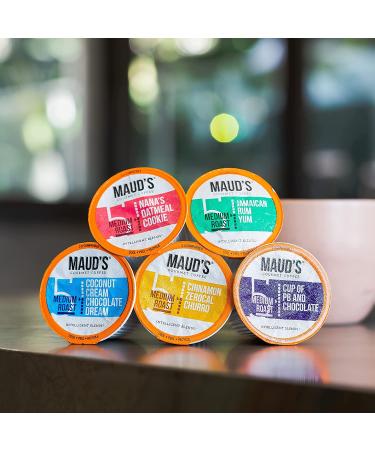 80ct Maud's Super Flavored Coffee Pods Variety Pack - 100% Arabica, 16 Flavors, Solar Energy Produced, Recyclable - KCup Compatible - California Roasted - 80 Count - Buy Online on SooperMarket.com