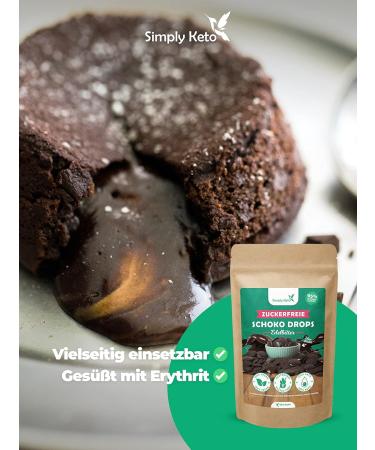 Simply Keto Sugar-Free Chocolate Drops (750g) - Vegan Low-Carb & Ideal for Ketogenic Diet - Erythritol Sweetened Edelbitter Snack - Buy Online on SooperMarket.com
