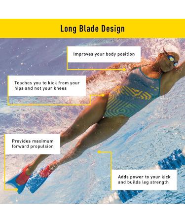 FINIS Long Floating Fins - XXS (Jr. 11-1) Blue/Orange - Swimming & Snorkeling - Buy Online on SooperMarket.com