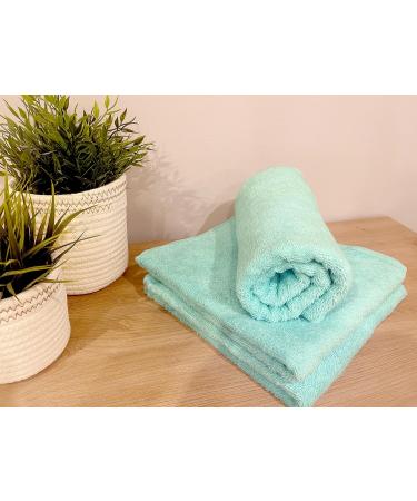 ZOLLNER Set of 6 Mint Green Cotton Small Bath Towels 50x100 cm - Soft & Absorbent Perfect for Home or Travel - Buy Online on SooperMarket.com