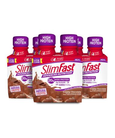 SlimFast Advanced Nutrition High Protein Meal Replacement Shake, Creamy Chocolate, 20g of Ready to Drink Protein, 11 Fl. Oz Bottle, 4 Count (Pack of 3) Creamy Chocolate 4 Count (Pack of 3)