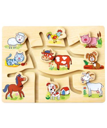 Bino World of Toys assignment game "Do you find the right head "Toys for children from 10 months children's toys (game for children topic: farm promotion of motor skills & creativity) multicolored