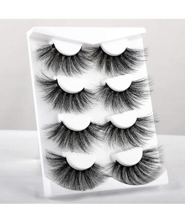 25MM Faux Mink False Eyelashes - Dramatic, Thick, & Fluffy - 4 Pairs of Multi-Volume Wispies - Buy Online on SooperMarket.com