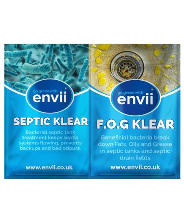 Envii Annual Septic Tank Treatment - Septic Tank Cleaner & Fats Oils & Grease Remover Tablets