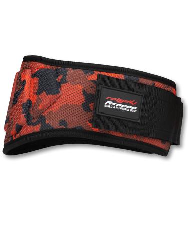 Raigeki Fitness Weighthears (+ training plans) Fitness belt for bodybuilding strength training weight lifting and crossfit training - Weightlifting Belt for women and men XXL Rot -Camo