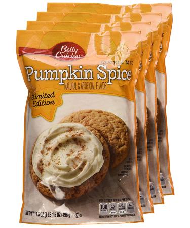Betty Crocker Pumpkin Spice Cookie Mix 17.5oz Pouch, Pack of 4 - Delicious Fall Treats! - Buy Online on SooperMarket.com
