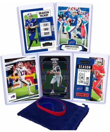 Josh Allen Football Cards (5) Assorted Bundle - Buffalo Bills Trading Card Gift Set