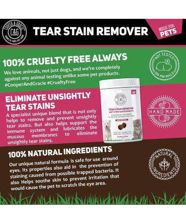 Tear Stain Remover Supplement 65 Soft Chews | Removes Tear Stains | Stimulates Immune System | Antioxidants | Resist Allergens | Veterinarian Formulated - Buy Online on SooperMarket.com