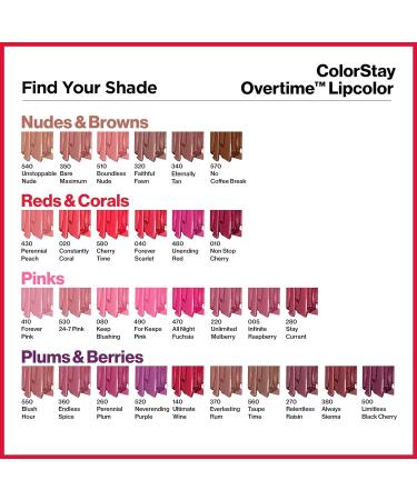 Revlon ColorStay Overtime Lipcolor in Pink Infinite Raspberry (005) - Dual Ended Liquid Lipstick with Clear Lip Gloss, Infused with Vitamin E - 0.07 Fl Oz - Buy Online on SooperMarket.com