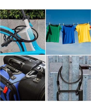 Buy Slope Cable Steel Cable with Eyelet - 1m Long 6mm Thick Black - 2 Pieces for Bicycle Trailer Security - Buy Online on SooperMarket.com