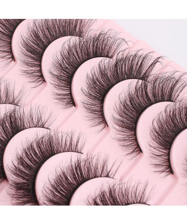 MilyBest 20mm Cat Eye False Eyelashes 10 Pairs - Fluffy Wispy D Curl Volume Natural Look Sets - Faux Mink A-Cat Eye Strip Lashes - Buy Online on SooperMarket.com