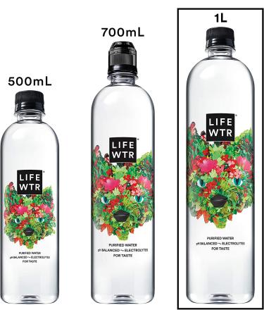 LIFEWTR Premium Purified Water 1L (12 Pack) - pH Balanced with Electrolytes - Packaging May Vary - Buy Online on SooperMarket.com