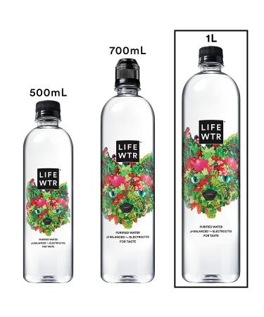 LIFEWTR Premium Purified Water 1 Liter Bottles (6 Pack) - pH Balanced with Electrolytes for Taste - Buy Online on SooperMarket.com