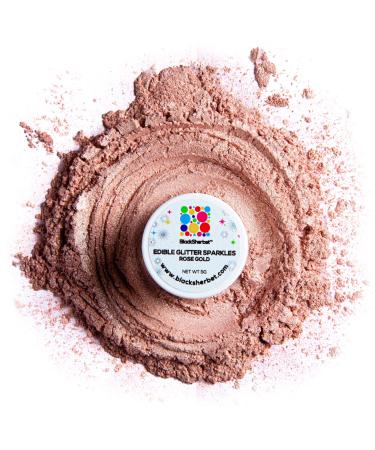 Blacksherbet Rose Gold Edible Glitter for Drinks 5 Grams | KOSHER Certified | Drink Glitter and Dust for Cakes, Strawberries, Cupcakes, Chocolate & Cake Pops