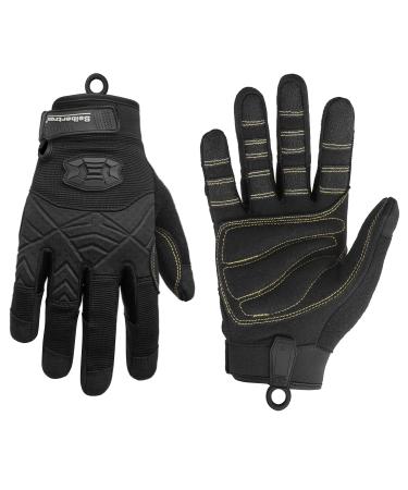 Seibertron Full Finger Padded Palm Lightweight Breathable Climbing Rope Gloves for Climbers, Rock Climbing, Rescue, Adventure, Sailing, Kayaking, Outdoor Sports Black Small