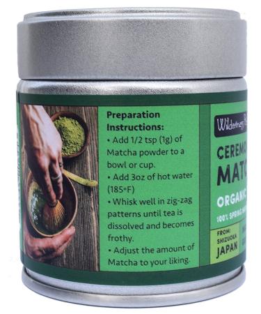 Wilderness Poets Organic Ceremonial Matcha - Premium 1 oz (22g) | High Antioxidants & Authentic Flavor - Buy Online on SooperMarket.com
