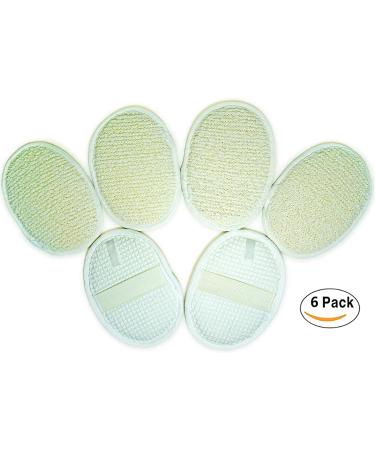 6 Pack Large Exfoliating Face Body Pad - 100% Soft Terry Cloth Loofah Sponge Scrubber Brush for Men and Women - Bath Spa and Shower - Buy Online on SooperMarket.com
