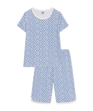Petit Bateau Girl's Pyjacurt 4 Years Marshmallow/Incognito