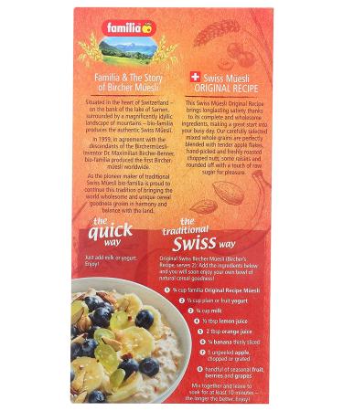 Familia Swiss Muesli Cereal Original Recipe 12-Ounce Box (Pack of 6) - Delicious and Nutritious Breakfast Option - Buy Online on SooperMarket.com