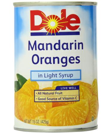 Dole Mandarin Oranges in Light Syrup, 15 Ounce Cans (Pack of 6)