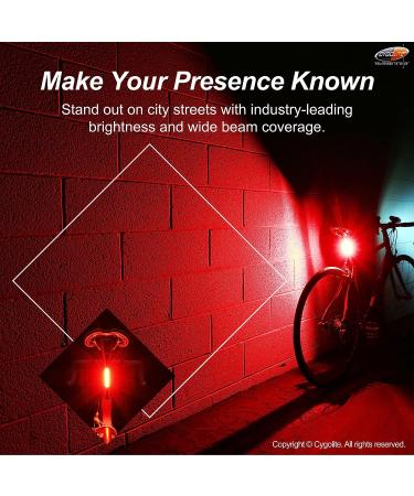 Cygolite Hotrod 90 Lumen Bike Tail Light | USB Rechargeable | 6 Night & Daytime Modes | Wide Glowing LEDs - Buy Online on SooperMarket.com
