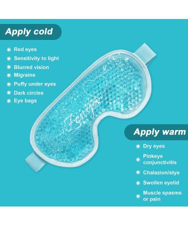 ZENYA Cooling Eye Mask - Reusable Hot Cold Therapy Gel for Puffy Eyes, Hayfever Relief, Migraine, Sinus Pain - Blue - Buy Online on SooperMarket.com