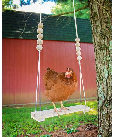 Handmade USA Chicken Swing Toy for Coop - Natural & Durable Perch for Rooster, Hens, Chicks - Entertainment & Stress Relief for Poultry & Parrots - Buy Online on SooperMarket.com