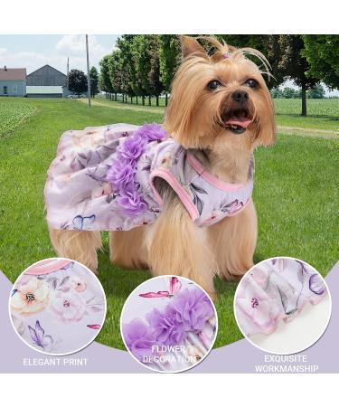 CUSOZWO Small Dog Clothes - 2 Pack Flower Dog Dress for Small Dogs and Cats - Elegant Spring Princess Skirt Outfit (M) - Buy Online on SooperMarket.com