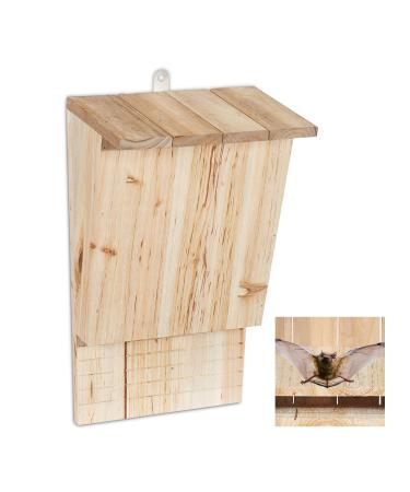 Relaxdays Slanted Bat Box Nesting Habitats Untreated Solid Wood Garden Animal Shelter HxWxD: 34x22.5x13 cm Natural 10028878