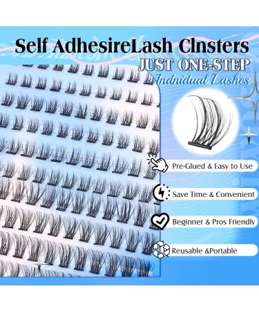 Self Adhesive Eyelashes - No Glue Needed, Natural Look Cluster Lashes (120pcs, 8-16MM) - Reusable & Beginner-Friendly - Buy Online on SooperMarket.com