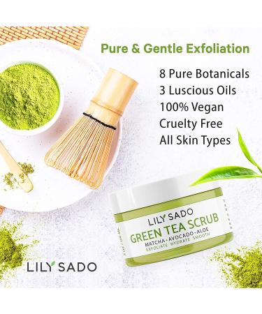 LILY SADO MATCHA MADE IN HEAVEN Sugar Facial Scrub - Daily Exfoliating Cleanser for All Skin Types - Vegan, Acne Treatment, Pore Reducing - 4 oz - Buy Online on SooperMarket.com