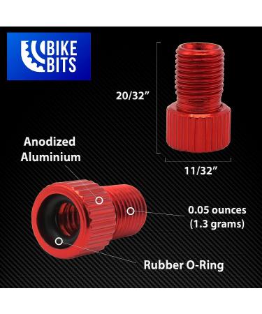 Presta to Schrader Valve Adapter - Convert French/UK to US - Red - Buy Online on SooperMarket.com