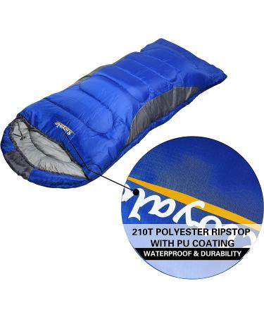 0 Degree Winter Sleeping Bag for Adults (450GSM) - 5F to 32F Temp Range, Waterproof, Portable, Compression Sack - Royal Blue, Ideal for Camping, Hiking, Backpacking - Big and Tall, 4 Season - Buy Online on SooperMarket.com