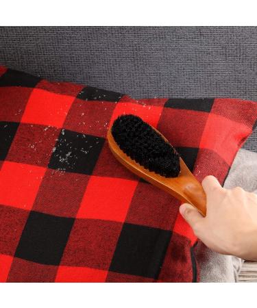 2-Piece 3-in-1 Lint Remover Brush & Shoe Horn - Beech Wood Handle for Clothes Wool Coats Couches & Pet Hair - Double-Sided Garment Cleaning Tool - Buy Online on SooperMarket.com