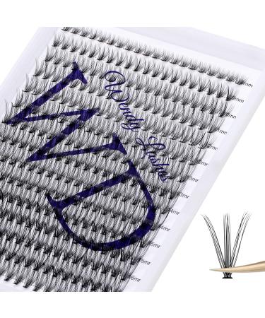 Individual Lashes 300PCS Cluster Lashes Extension C Curl 20D 0.07mm 8-16mm Mixed Lash Clusters Wide Stem Individual Eyelashes Clusters DIY Eyelashes Extensions at Home(Cluster-20D-0.07-C-MIX8-16) RR-8-16mm Cluster Lashes-20D-0.07-C