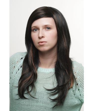 WIG ME UP SA022-2H30 | Long Black Straight Ladies Wig with Reddish Brown Highlights - International Shipping Available - Buy Online on SooperMarket.com