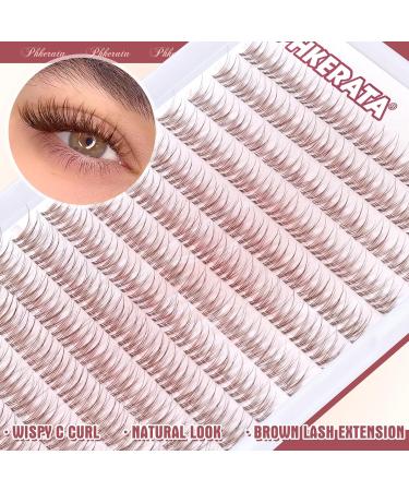PHKERATA Brown Cluster Lashes Kit Brown Individual Eyelashes Wispy C Curl Brown Eyelash Clusters 156Pcs Natural Lashes Individual Cluster with Lash Glue Bond and Seal Lash Extension Kit 10-12MM Wispy Brown Kit - Buy Online on SooperMarket.com